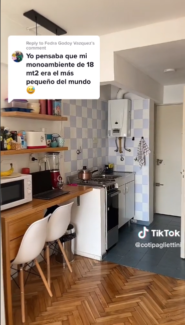 La cocina del monoambiente viral.