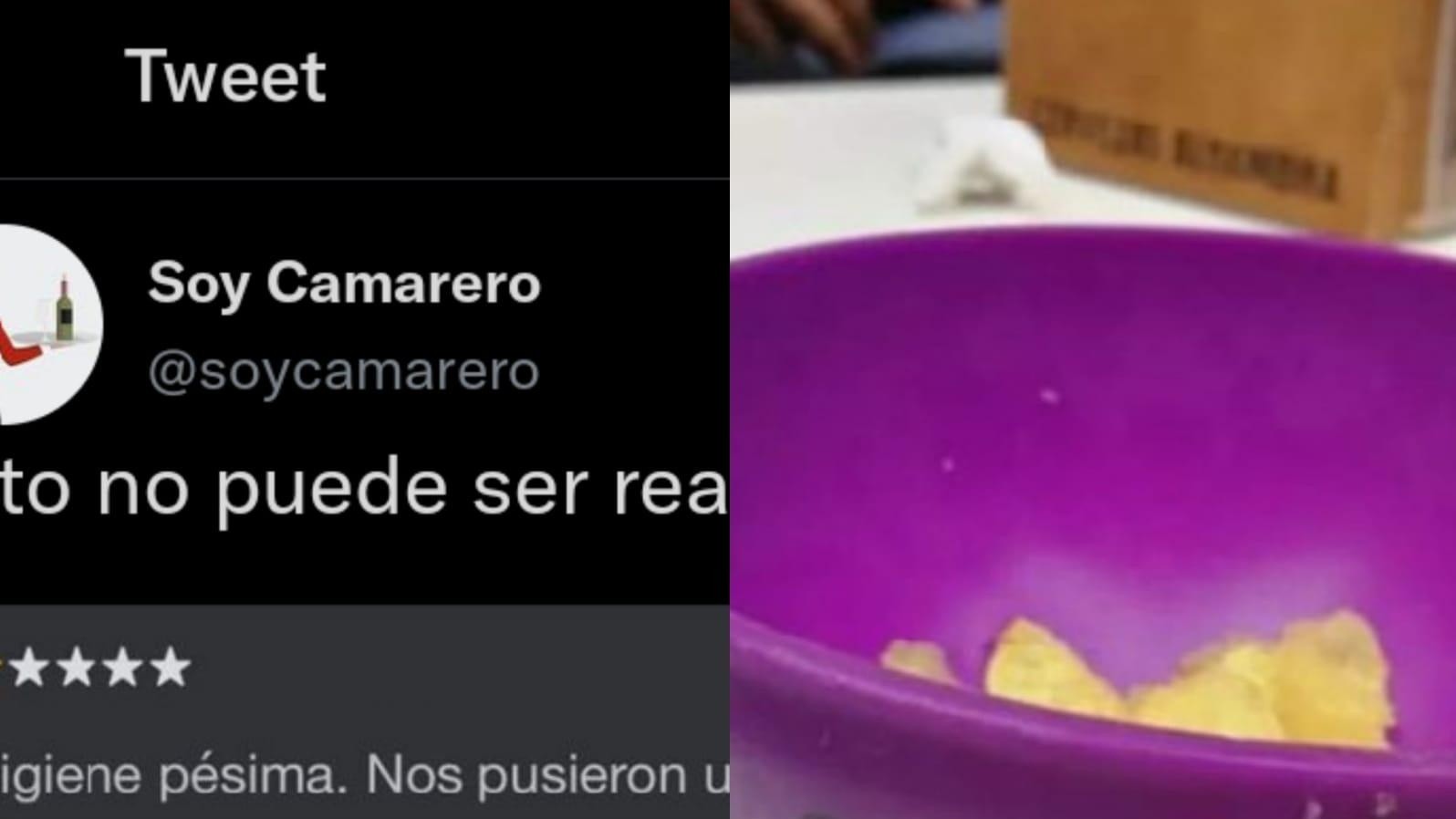 La fuerte crítica de un cliente de un restaurante por la asquerosa forma en que recibió su comida. 