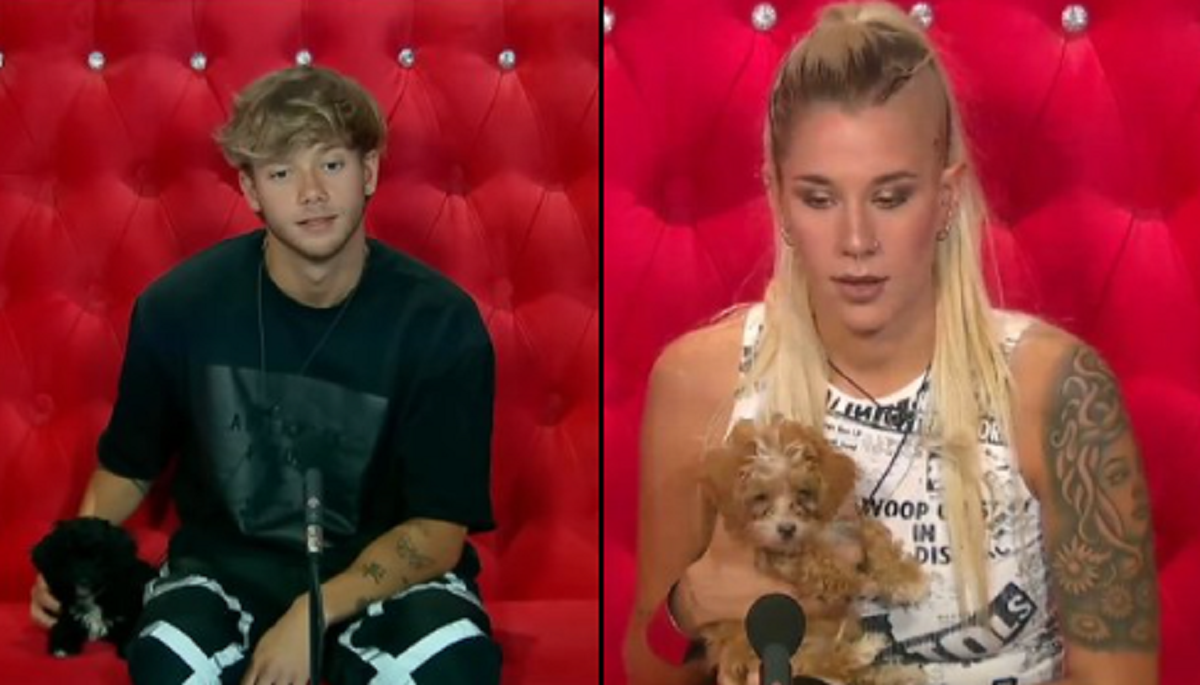 Nacho y La Tora de '  <a href='https://www.cronica.com.ar/tags/Gran Hermano'>Gran Hermano</a>' con los perritos en el confesionario.