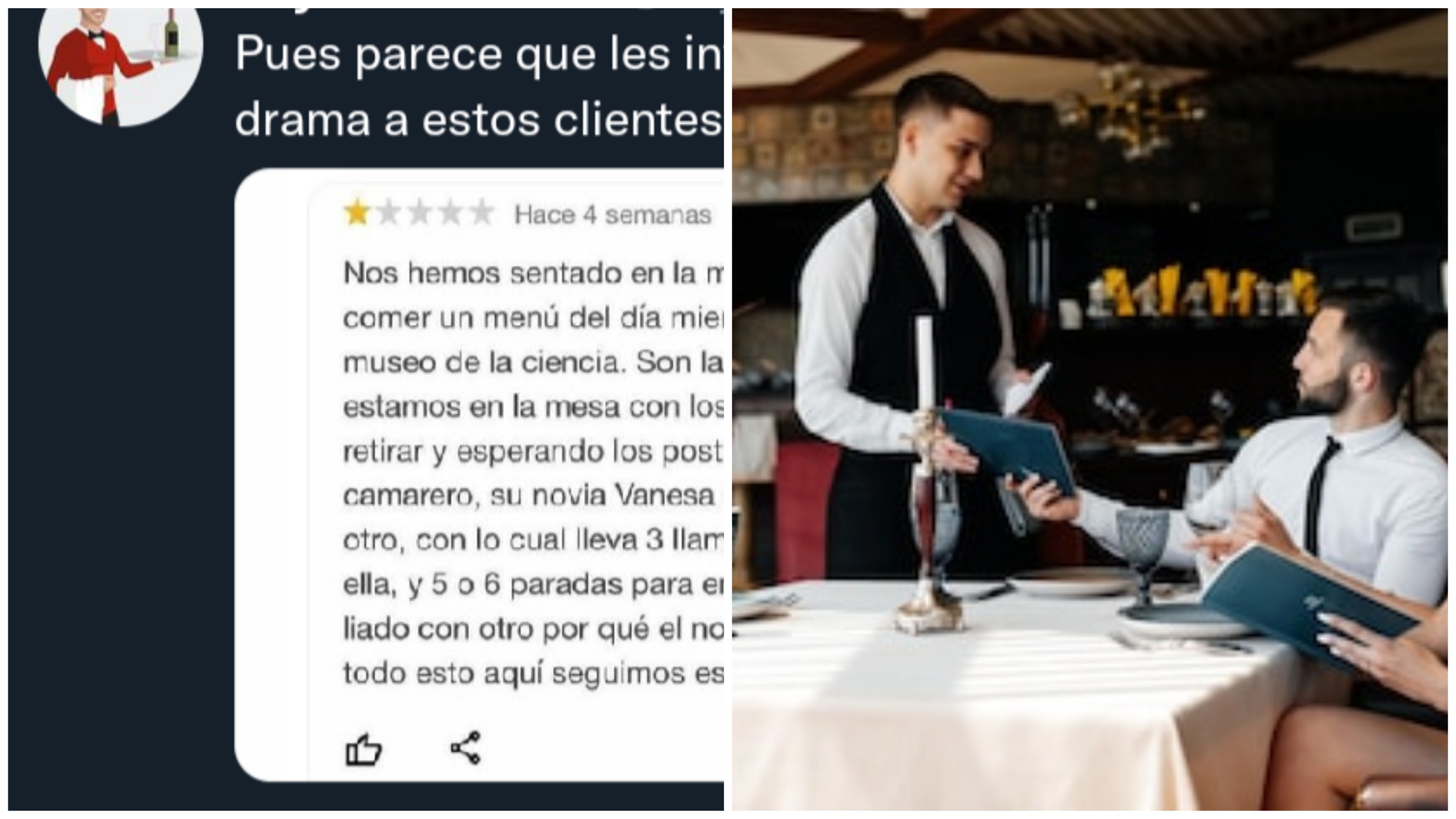 Vivió una escena digna de telenovela con el mozo de un restaurante y se volvió viral.