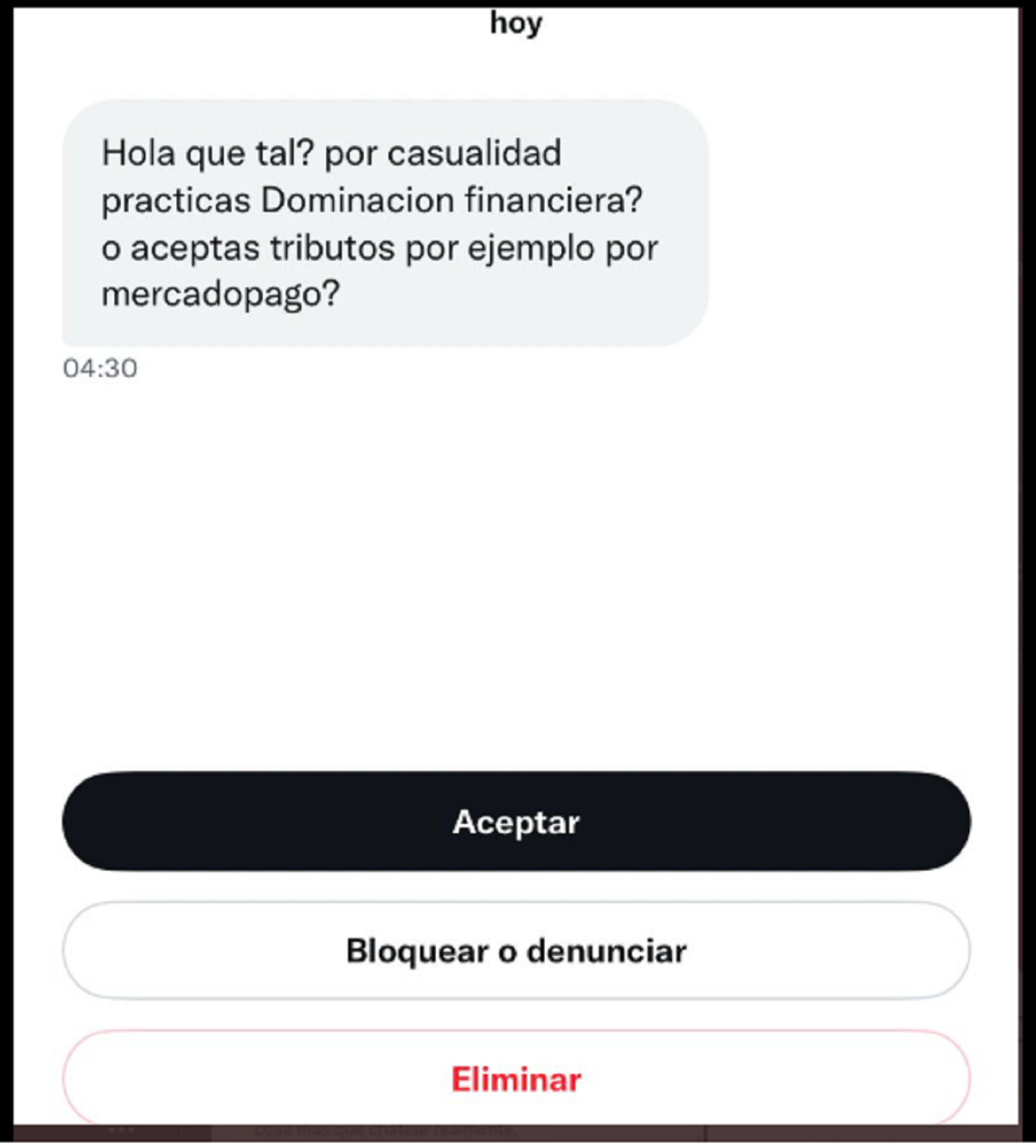 La insólita propuesta que recibió en   <a href='https://www.cronica.com.ar/tags/Twitter'>Twitter</a>.