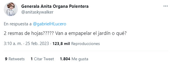 La reacción en Twitter al listado de útiles.