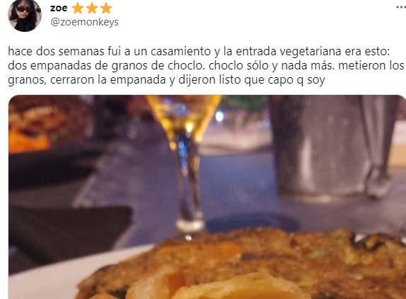 El tuit que se hizo viral por el insólito plato.