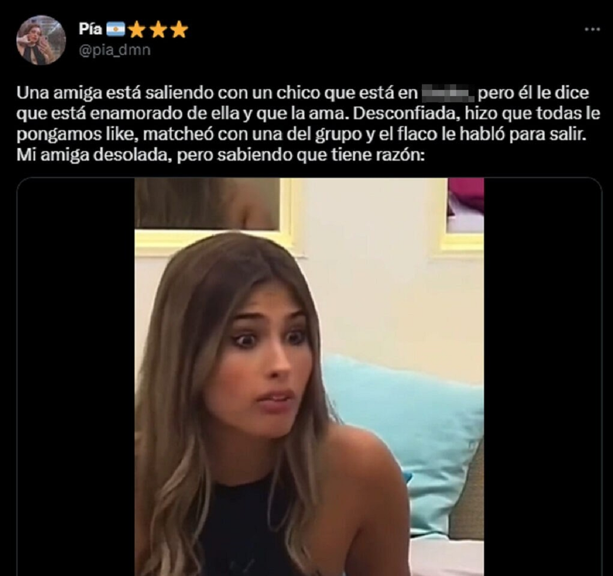 El tuit de la joven que contó la experiencia de su amiga.