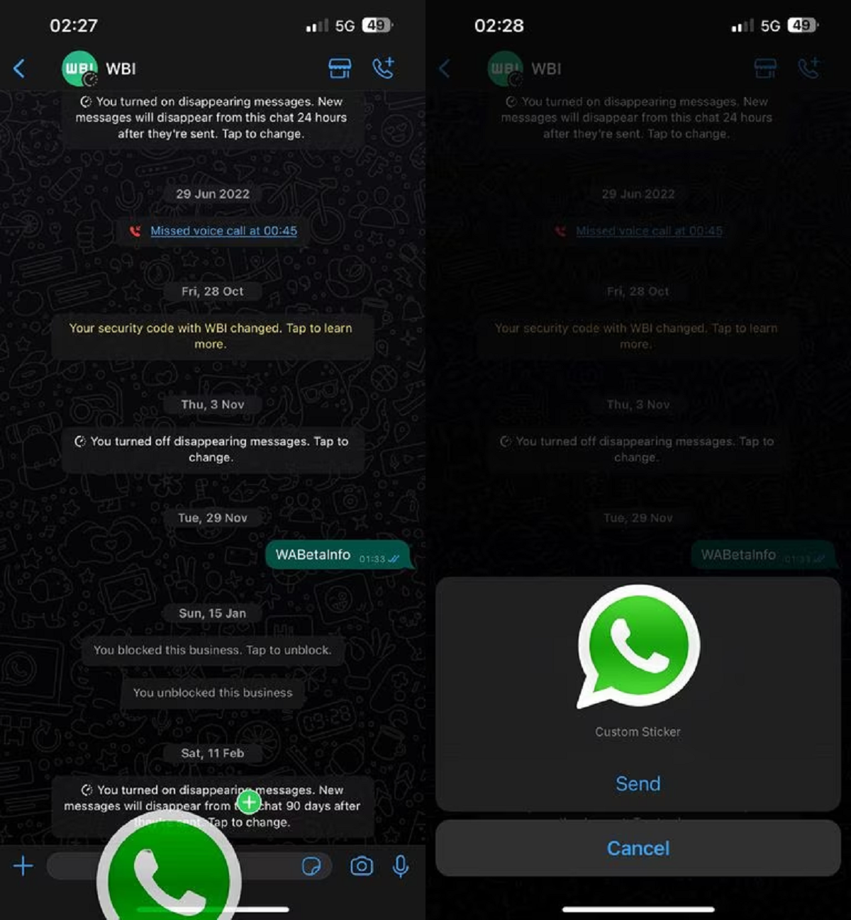 Así se ve el momento exacto en el que se crea un sticker a través de   <a href='https://www.cronica.com.ar/tags/WhatsApp'>WhatsApp</a>.