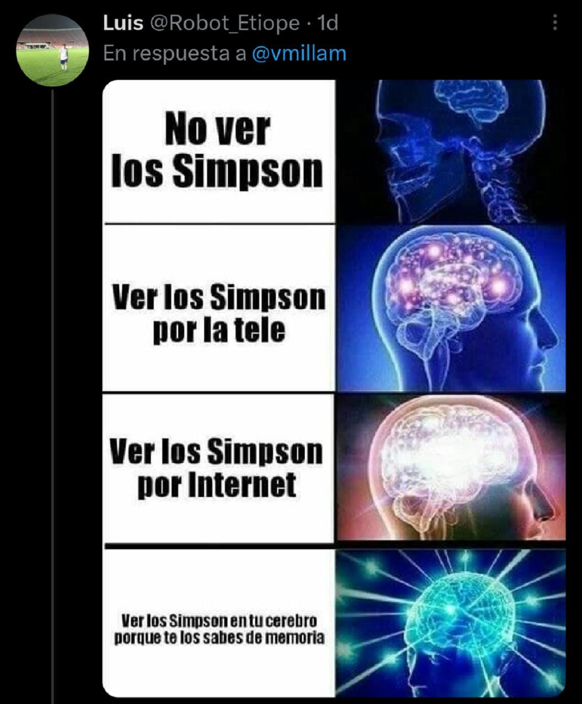 Uno de los memes sobre Los Simpson que un usuario publicó en los comentarios.