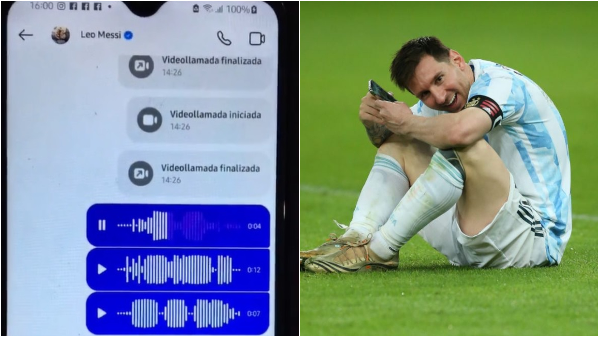 Pequeño recibió su primer celular y llenó de mensajes a Messi: 