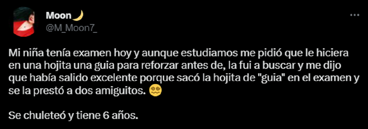 El tuit de la mujer que contó la experiencia de su hija con un examen.