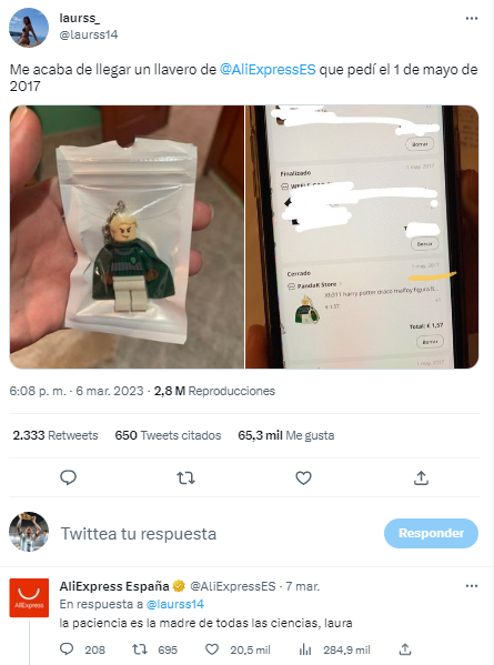 El producto que tardó cinco años en ser entregado se hizo viral (Twitter/@laurss14).