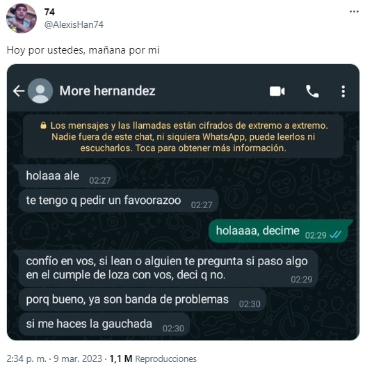 La publicación en Twitter tras el pedido de la chica infiel.