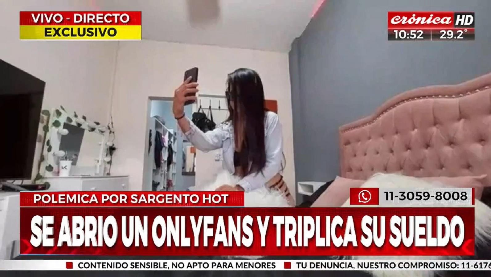 Mujer policía se abrió un OnlyFans y triplicó su sueldo: “Me respetan más que en la comisaría”. (Captura CRÓNICA HD).