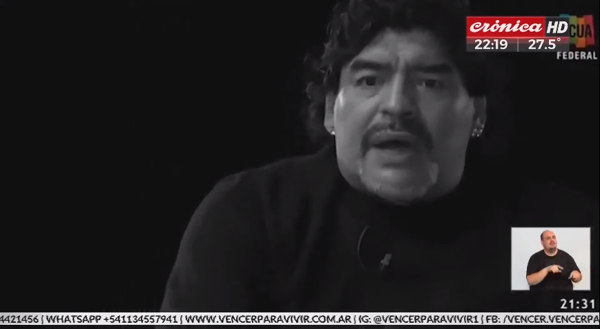 Entrevista de archivo de Diego Maradona con   <a href='https://www.cronica.com.ar/tags/Gastón Pauls'>Gastón Pauls</a>.