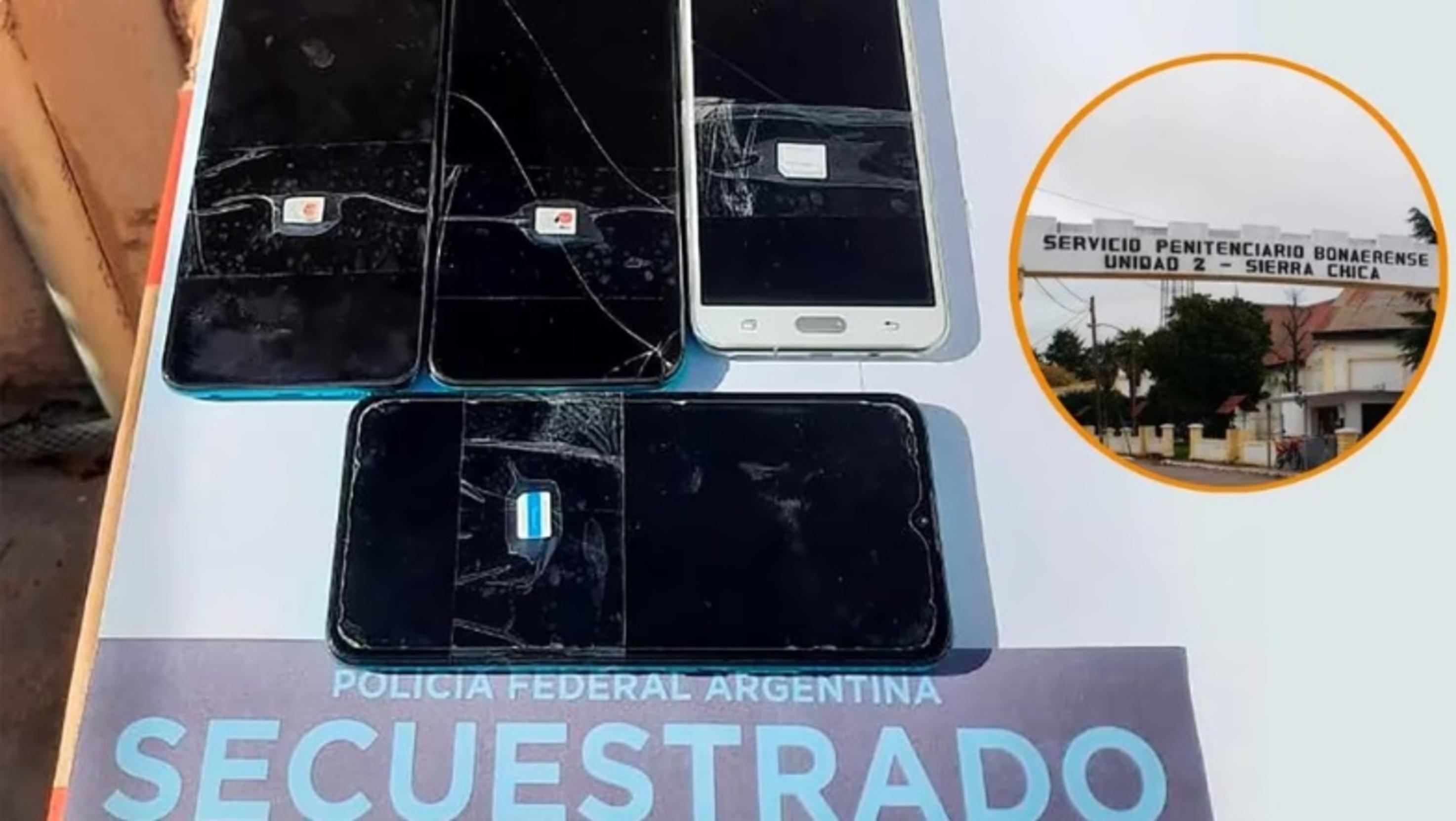 Los teléfonos secuestrados en el marco de la investigación por la estafa.