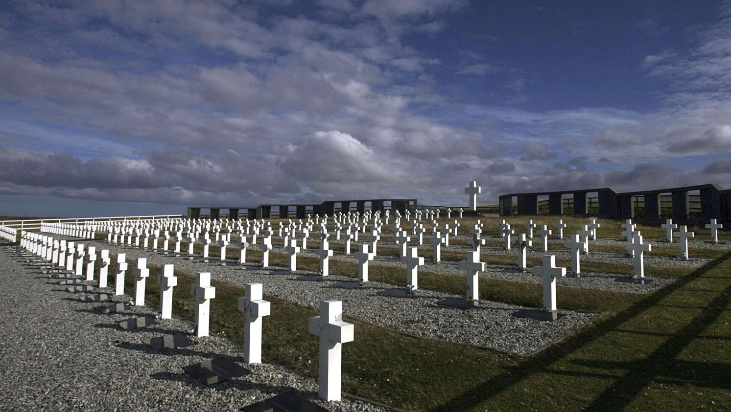 El cementerio de Darwin, ubicado en las Islas Malvinas, donde yacen los soldados argentinos muertos en combate.