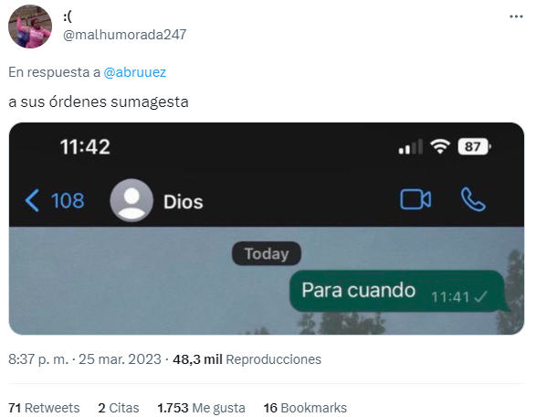 La reacción de los usuarios en Twitter tras los mensajes. 