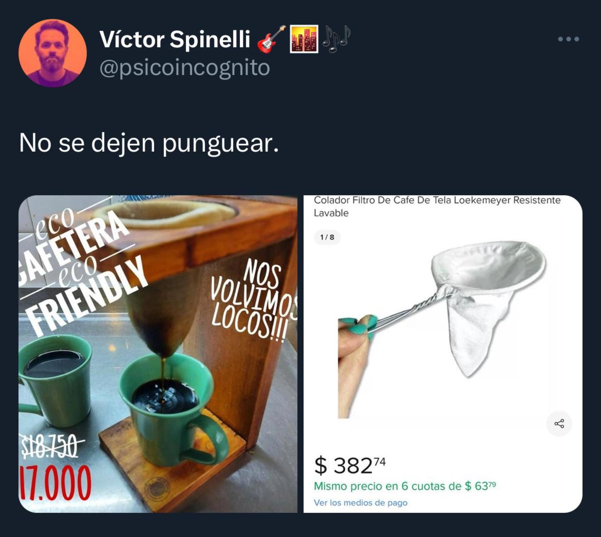 El tuit de la cafetera ecológica que se volvió viral.