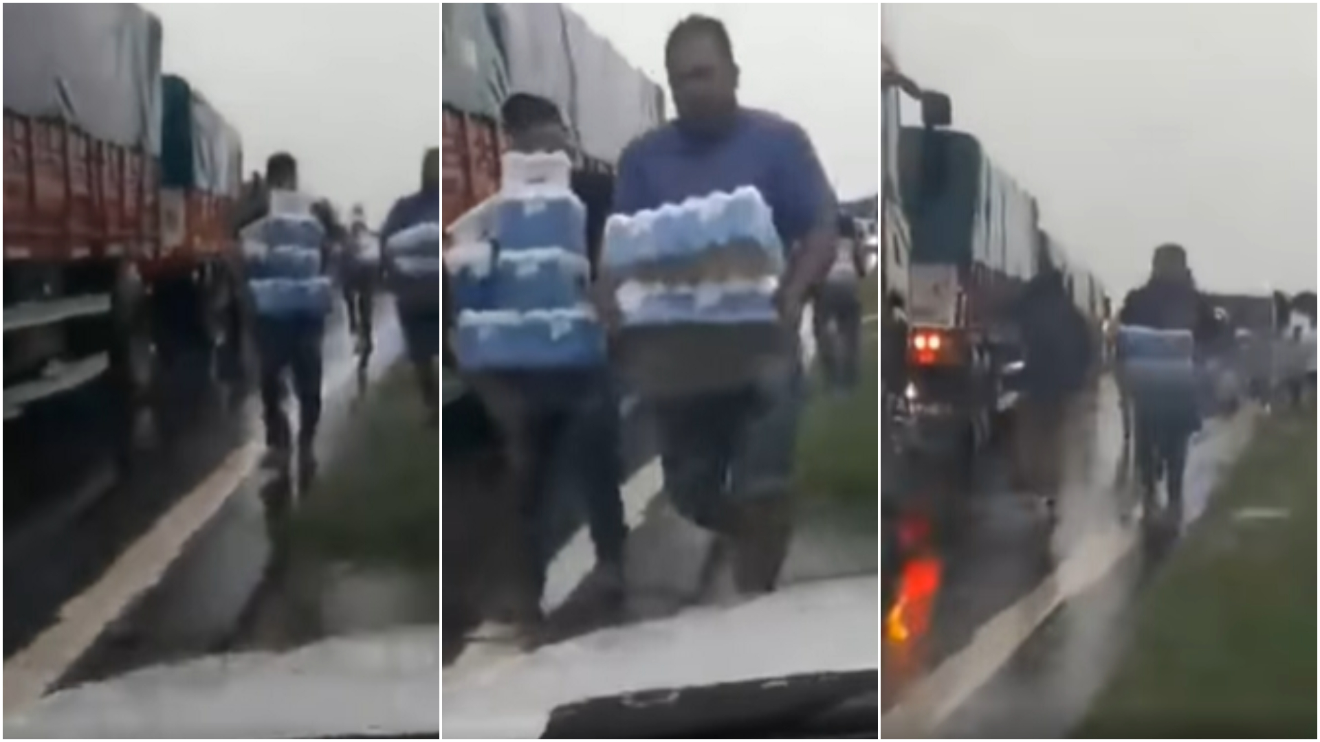 Un camión volcó en la ruta y saquearon la mercadería que transportaba.