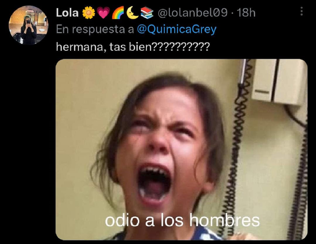 'Odio a los hombres': la imagen que compartió una mujer.