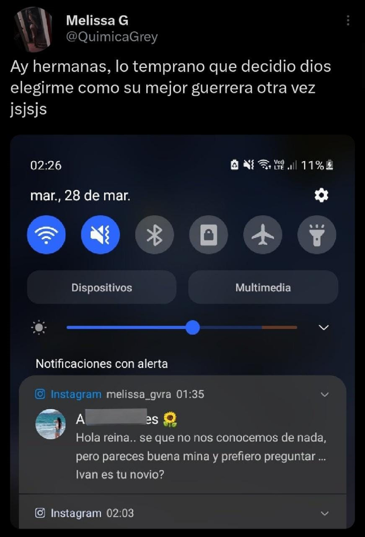 El tuit de la joven que se volvió viral.