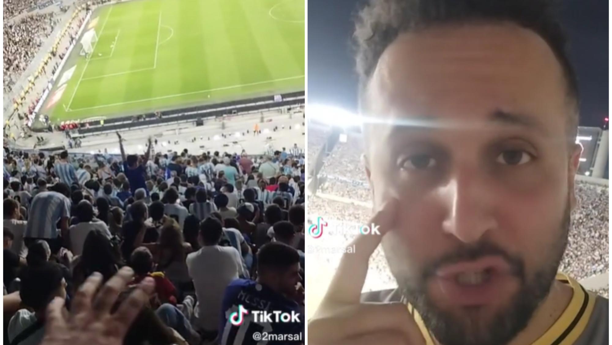 Un gallego quedó impresionado con la hinchada argentina.