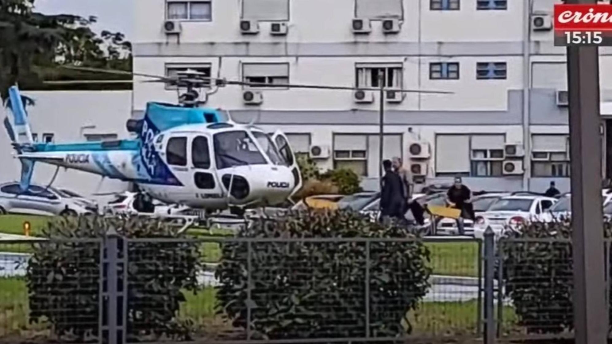 Así abandonó Sergio Berni el hospital Churruca.