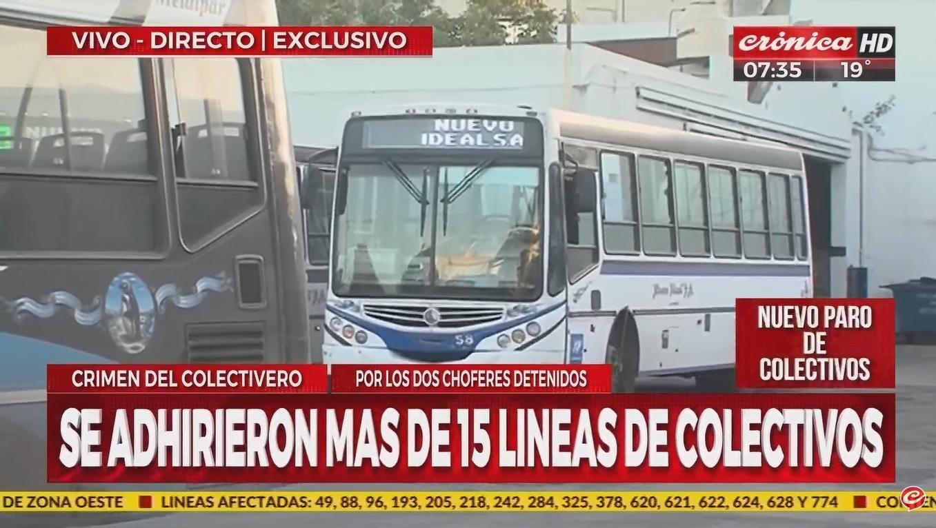 Al menos ocho líneas adhirieron al paro dispuesta esta mañana en la zona oeste del conurbano (Crónica HD).