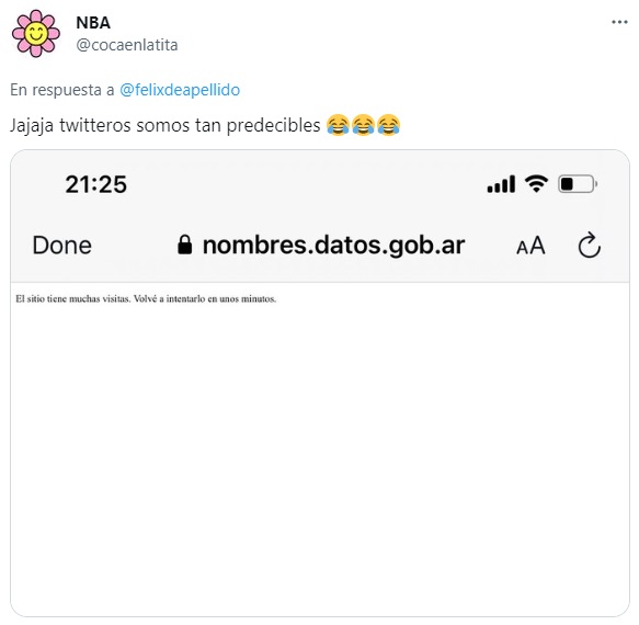 Tras el tuit viral, el sitio colapsó. 