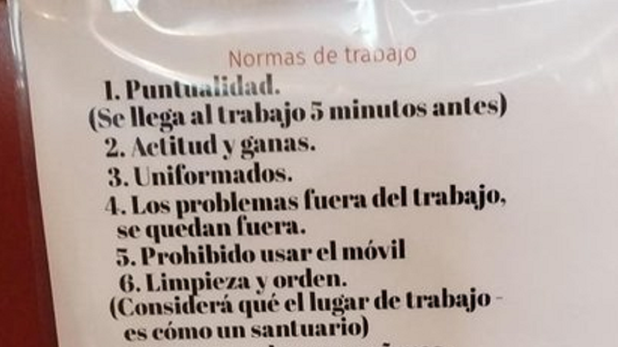 “Esclavos en el siglo XXI”: las polémicas normas de un restaurante para sus mozos que generó bronca y repudio.