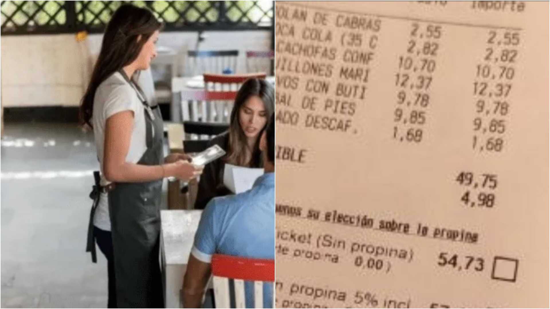 Cuentas claras: el particular método de un restaurante para que los clientes sepan cuánto dejar de propina