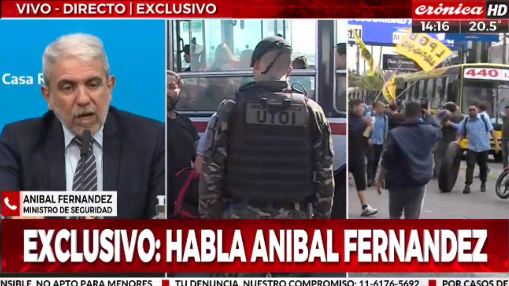 Aníbal Fernández en exclusiva con Crónica HD: 