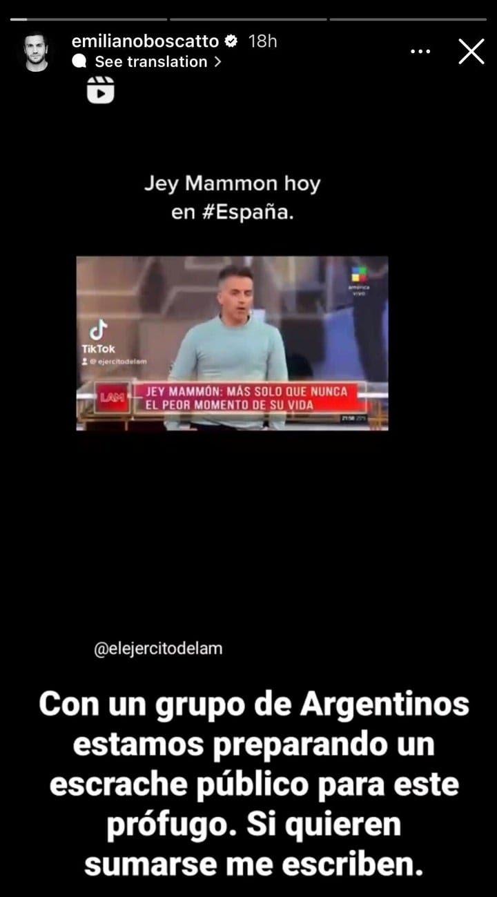 Una de las publicaciones en Instagram de Emiliano Boscatto. 