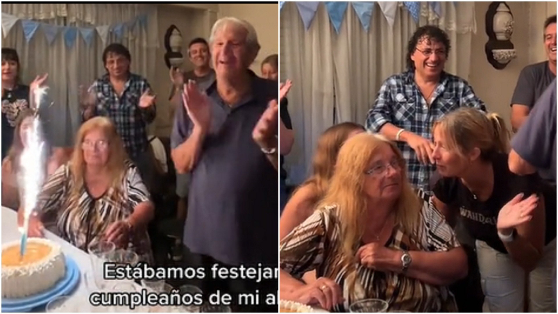 El insólito blooper de una abuela en un cumple.