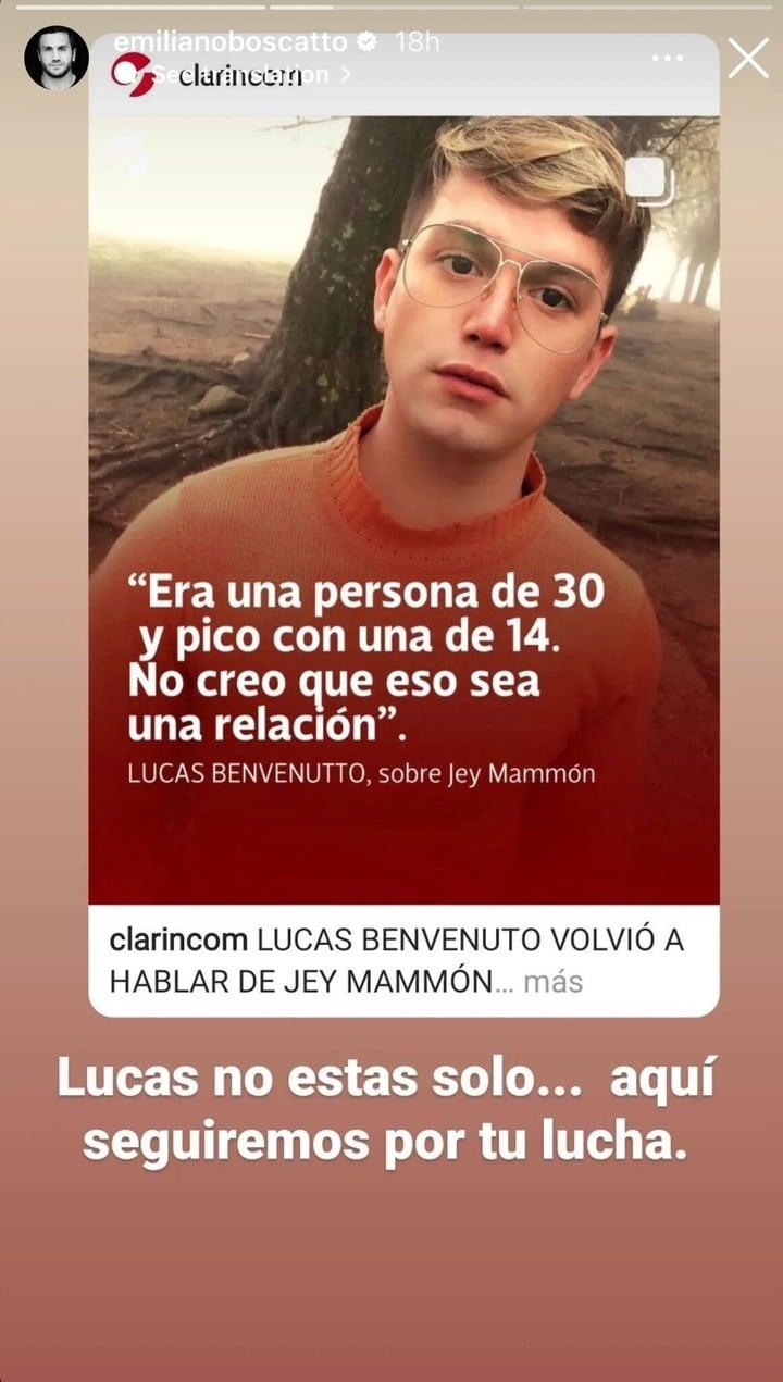 Boscatto, ex   <a href='https://www.cronica.com.ar/tags/Gran Hermano'>Gran Hermano</a>, apoyo a Lucas Benvenuto en su denuncia contra Jey Mammón.