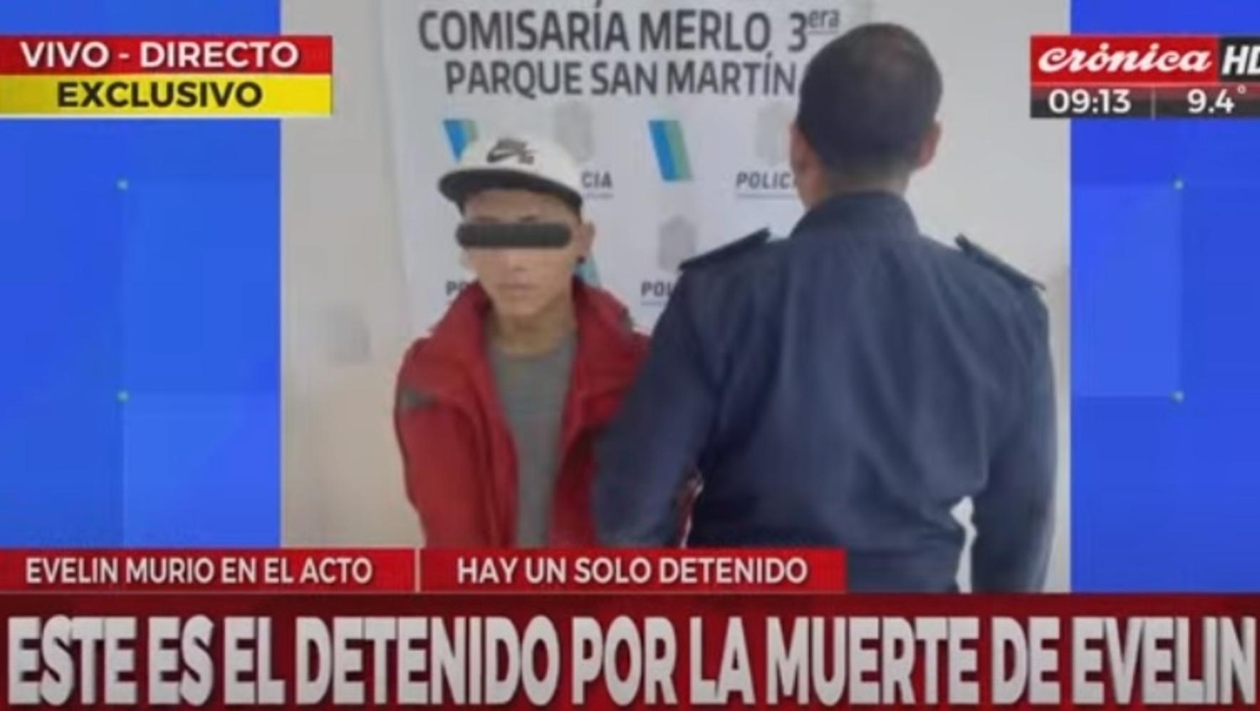 El joven que fue detenido acusado de ser uno de los motochorros que provocó la tragedia (Crónica HD).