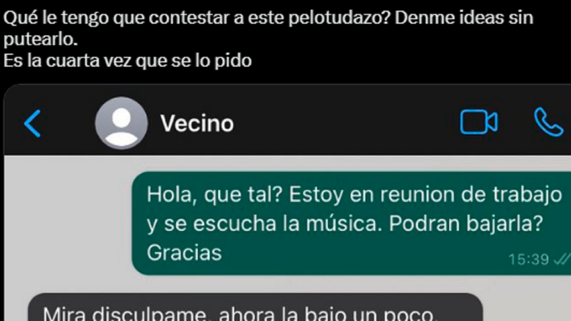 Escrachó a su vecino por escuchar música alta y generó un revuelo en redes.