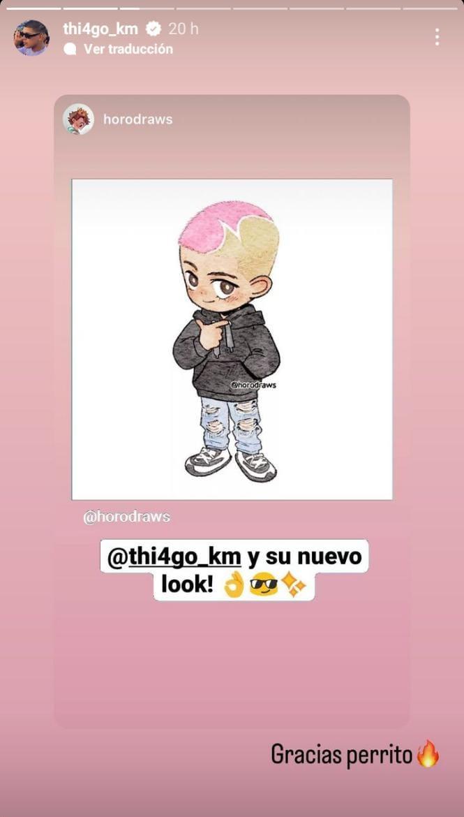 Los seguidores de Thiago de   <a href='https://www.cronica.com.ar/tags/Gran Hermano'>Gran Hermano</a> reaccionaron a su cambio de look (Imagen: Instagram/thi4go_km).