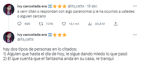 Una joven desató un hilo de historias paranormales y es viral (  <a href='https://www.cronica.com.ar/tags/Twitter'>Twitter</a> / @its_catts).