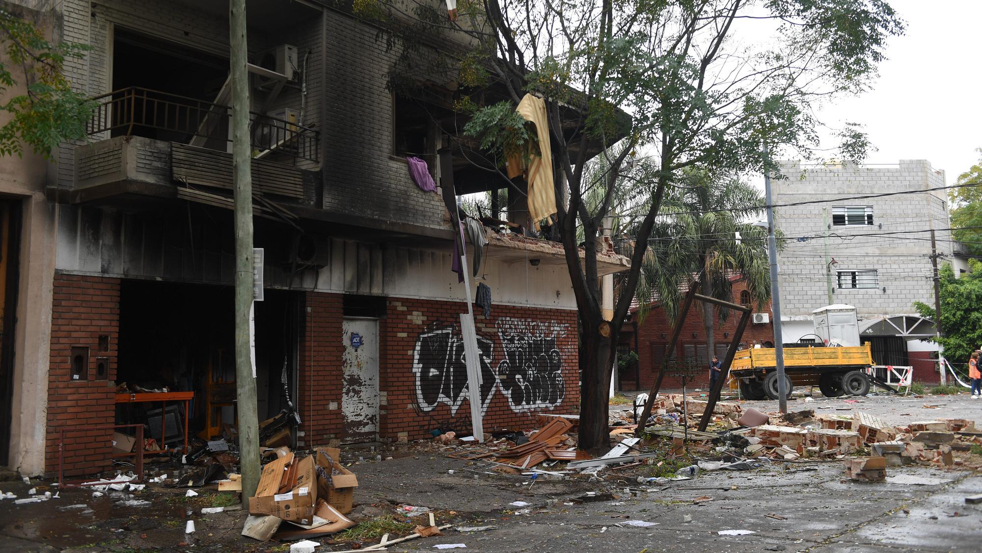 Así quedó el inmueble tras la explosión. Foto Télam