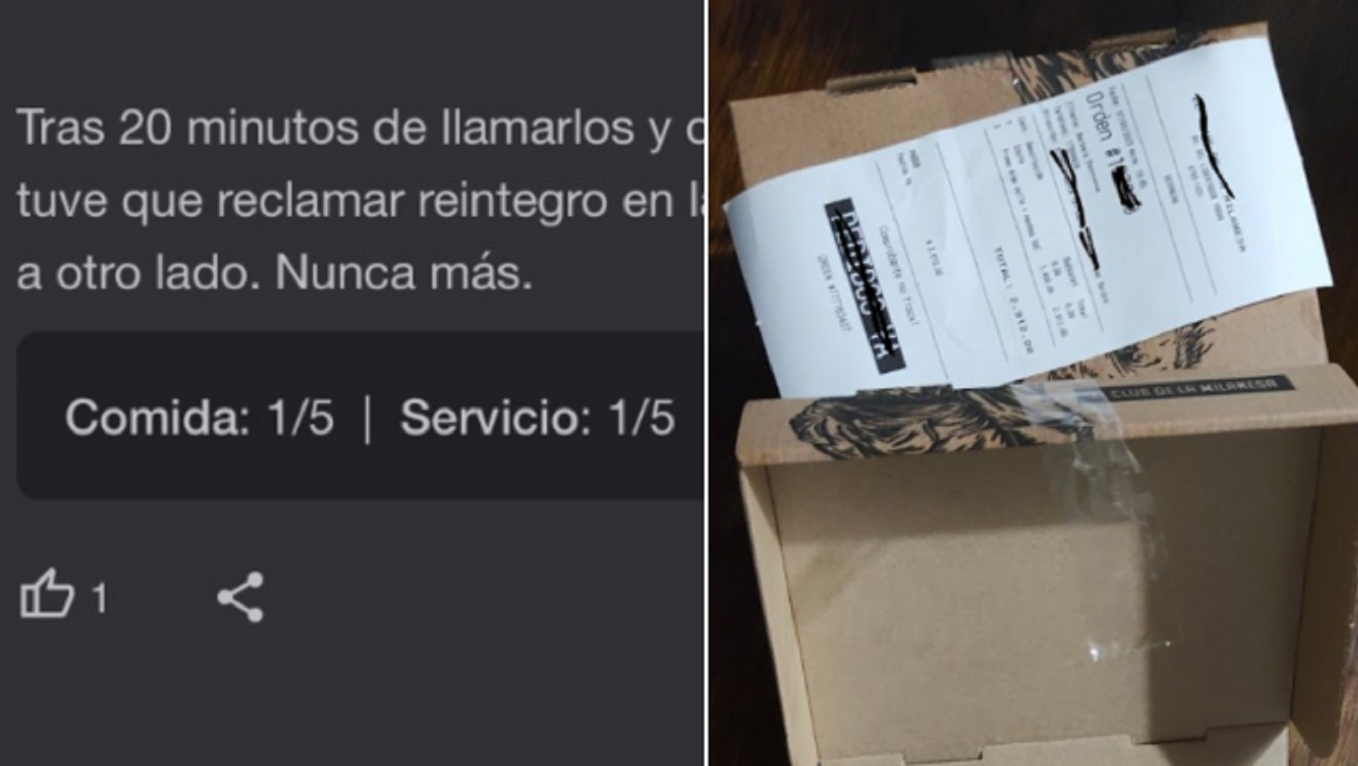 Encargó una milanesa por delivery y recibió un chiste de mal gusto.