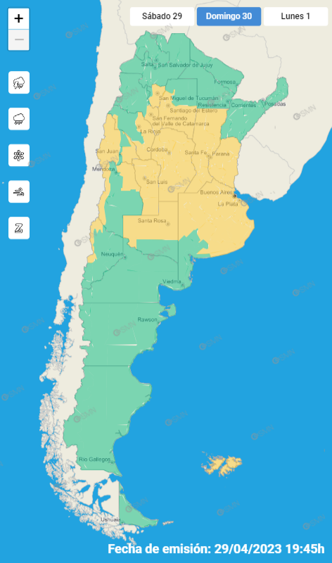 Servicio Meteorológico Nacional.