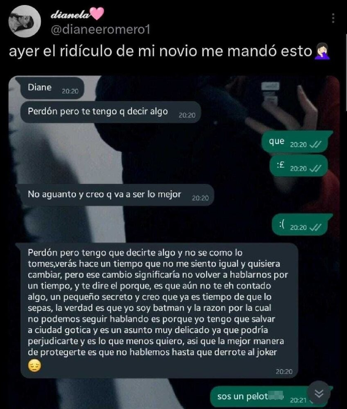 El tuit viral de la joven que recibió el inesperado mensaje de su novio.