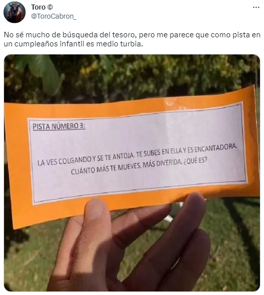 El juego de un cumpleaños infantil que es viral (Twitter/ToroCabron_).