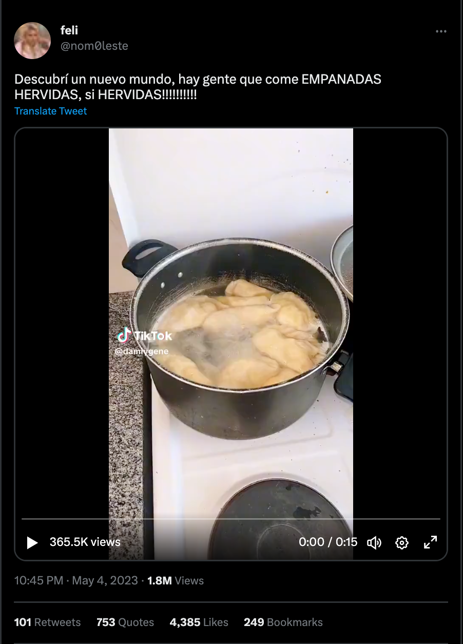 La receta de empanadas que desconcertó a más de uno en Twitter.