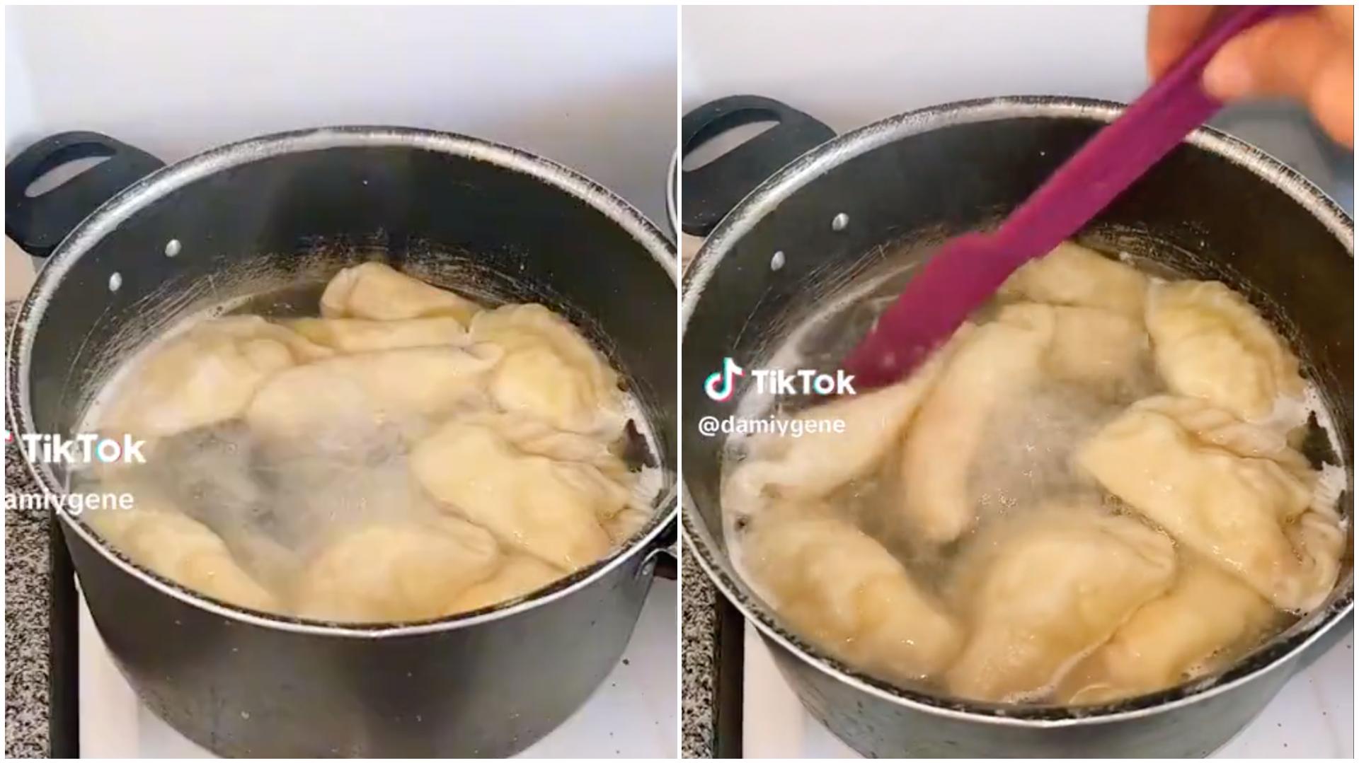 Una cocinera reveló su particular forma de cocinar empanadas y el clip es viral (TikTok/@damiygene).