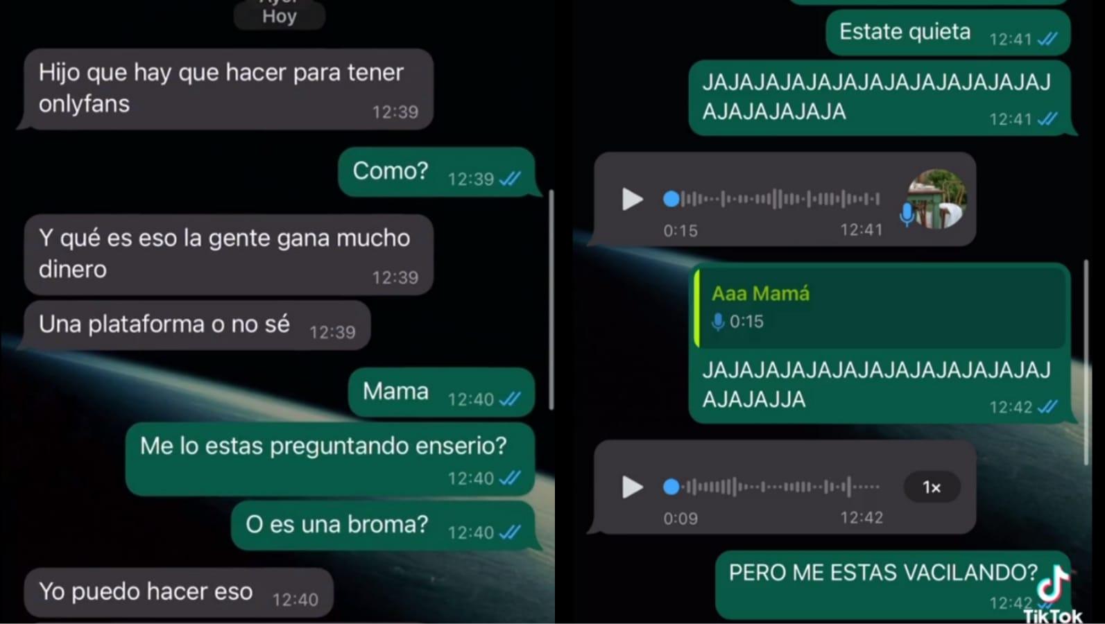 La conversación de la mujer con su hijo se volvió viral rápidamente (  <a href='https://www.cronica.com.ar/tags/TikTok'>TikTok</a> /@zpjta).