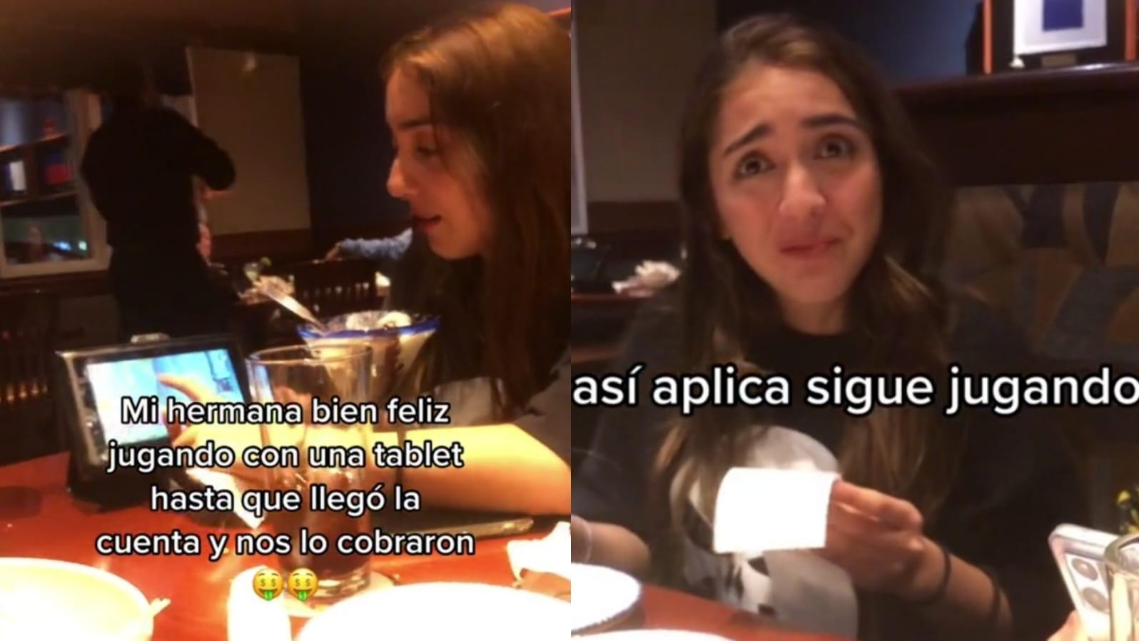 Jugó con la tablet de un restaurante y quedó en shock tras recibir el ticket (TikTok/@brendaortegad).