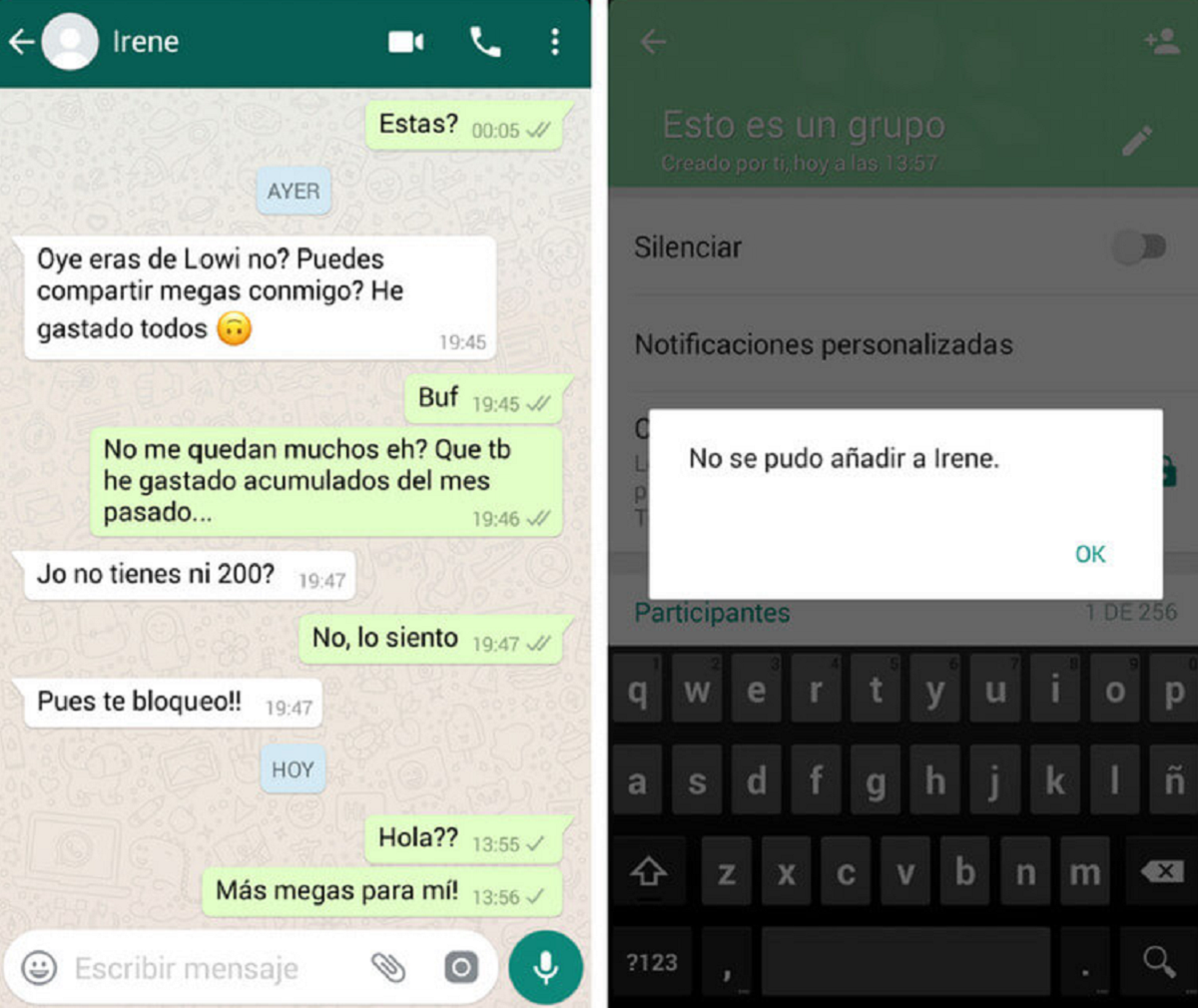 Lo que sucede cuando intentás interactuar con una persona que te bloqueó en   <a href='https://www.cronica.com.ar/tags/WhatsApp'>WhatsApp</a>. 