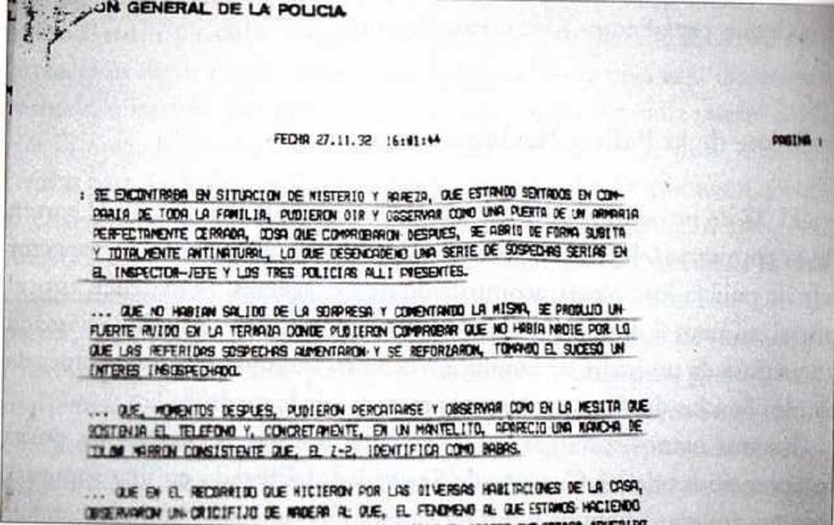 Una parte del informe policial que se inició por el caso de Estefanía Gutiérrez Lázaro.