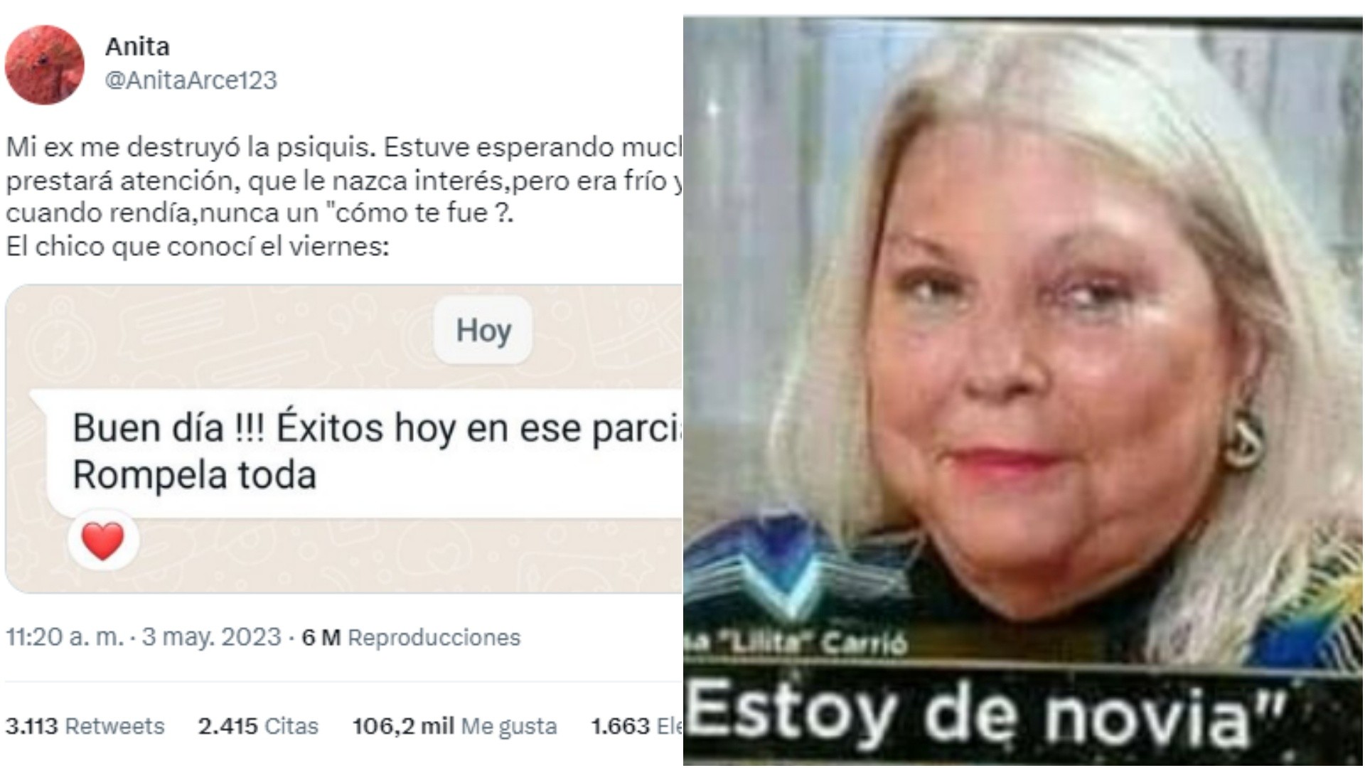 Una joven expuso a su ex pareja con una comparación en Twitter de su actual chongo.