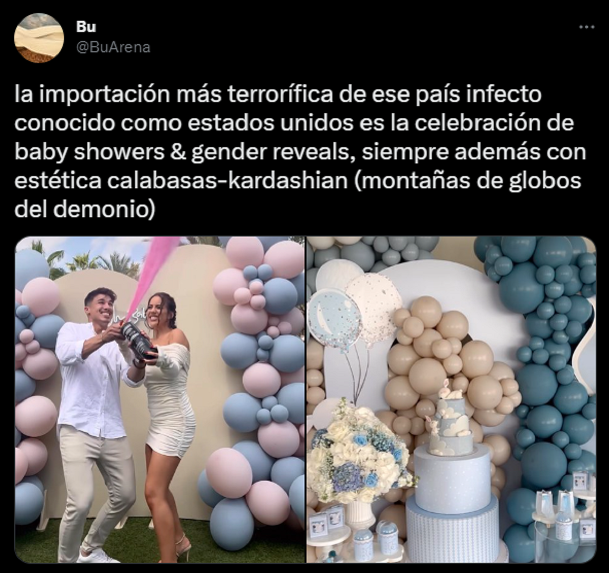 El tuit viral de la joven que criticó los baby showers al estilo 'yanqui'.